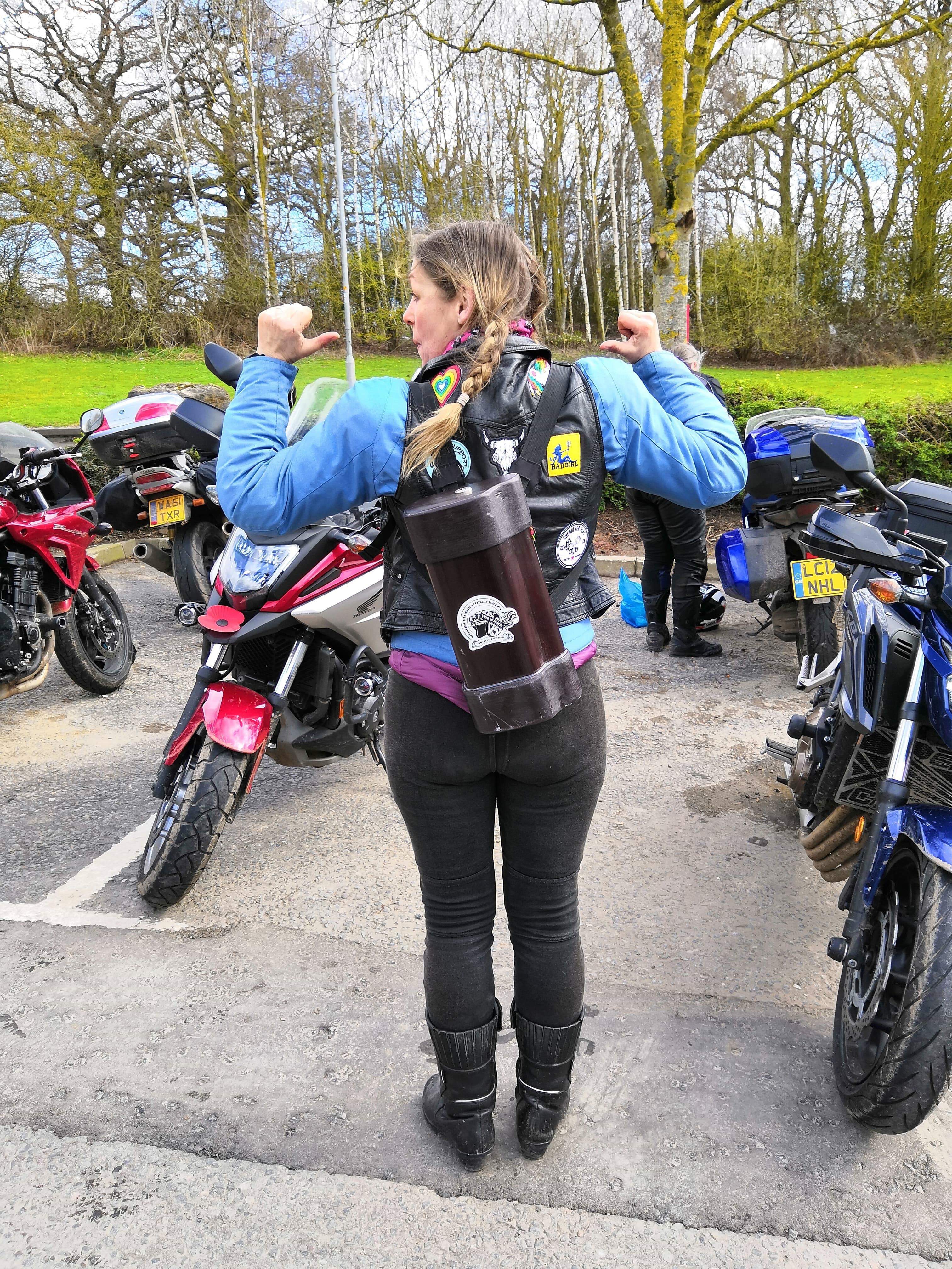 Debbie carrying the WRWR baton