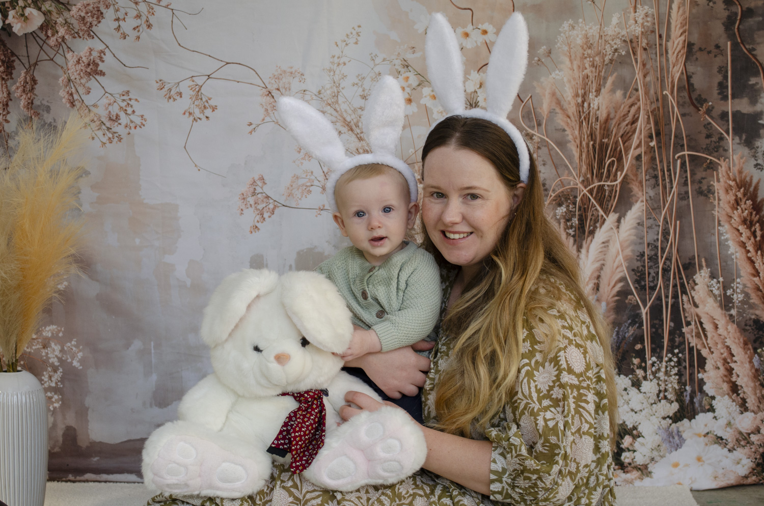 Easter bunny family photograph of a mum and her young son. Taken by Te Awamutu, Waikato based photographer, Donna from Donna May Photography