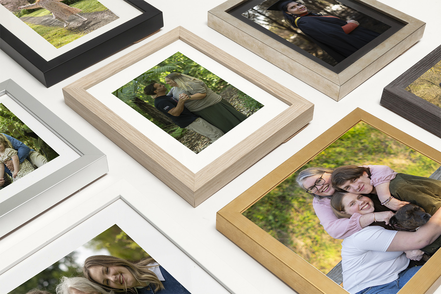 A selection of framed photographs from Donna May Photography.